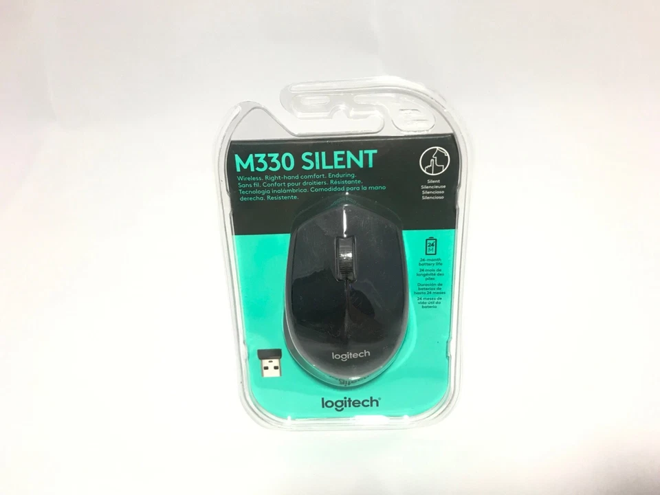Logitech M330 Silent Plus Wireless Mouse - Black - Wireless Mouse 2.4GHz - Image 2 of 3