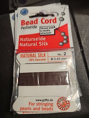 Silk Cord Griffin Beading Stringing Thread Dark Brown No. 2 0.45mm