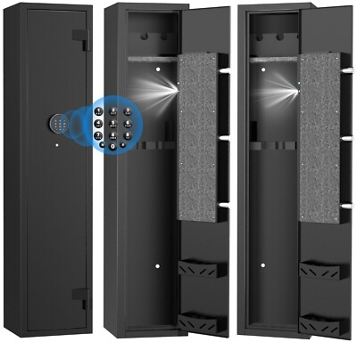 BESAFETY 2-4 Long Gun Safes for Home Storage With Alarm System & Gun Racks
