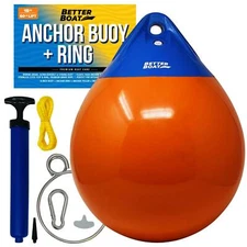 Anchor Bouy and Retrieval Ring Vinyl Boat Buoy Balls Round Mooring Marker