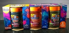 Elmer  s Gue Premade Slime 3pk Cosmic Shimmer Glitter Stardust Galaxy Magma Jars