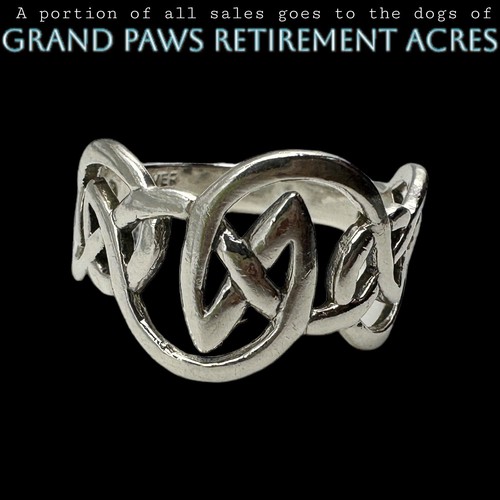 IRISH Celtic Knot Open-Work Men's Ring Size 10.5 - 3.5g VTG Sterling Silver - - Picture 9 of 9