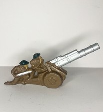 Vintage Barclay Podfoot 2 Soldier Howitzer Team With Gas Masks