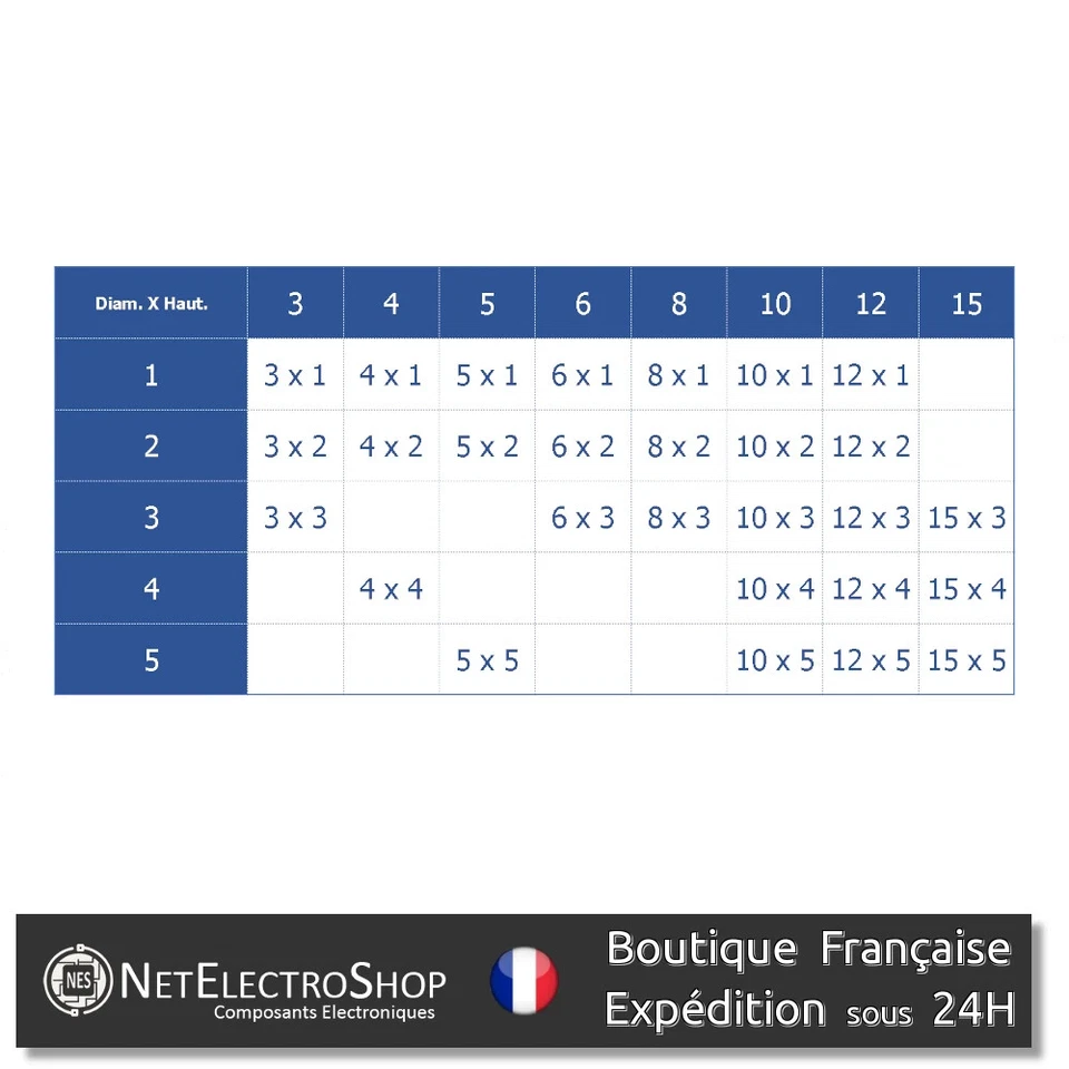 Aimants Néodyme Rond Disque NdFeB, Diam. 2 à 15mm x Haut. 1 à 5mm, Lot 1 à 20pcs - Photo 2/2