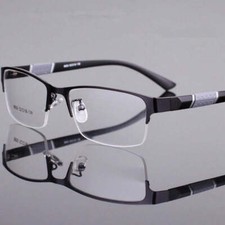 Men Women Square Myopia Nearsighted Glasses Retro Glasses Half Rimeless Reader