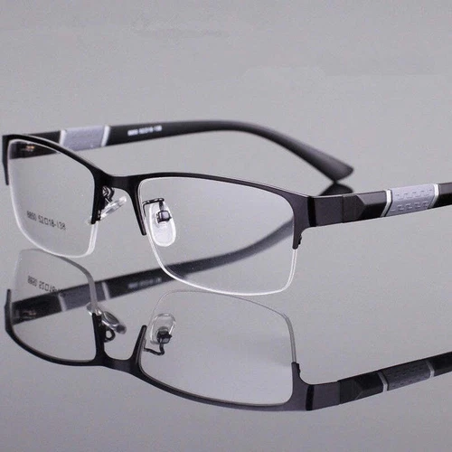 Men Women Square Myopia Nearsighted Glasses Retro Glasses Half Rimeless Reader