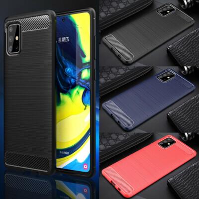 Für Samsung Note 20 Ultra 5G A21S A51 A71 Kohlefaser ROBUST Silikon Handyhülle