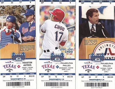 2014 TEXAS RANGERS PICK YOUR GAME DARVISH 1ST half TICKET STUB MANY DATES
