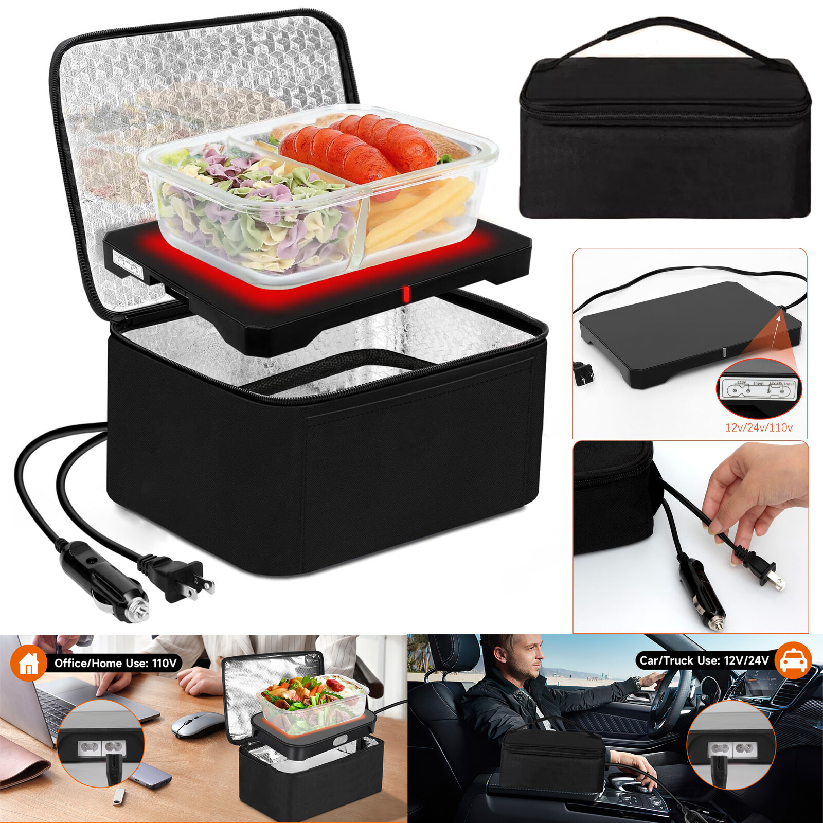 Food Warmer Mini Oven For Dual Car Home