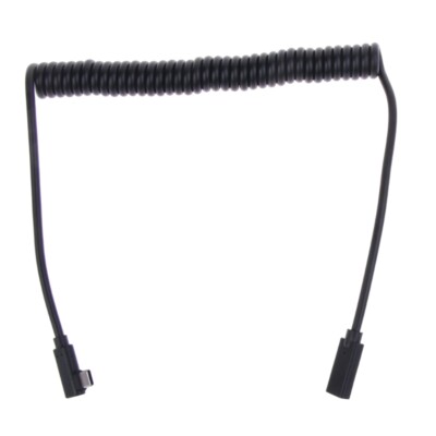 Coiled Type-C Extension Cable 90Degree Male to Female usbC Cable, Spring