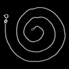 18" Link Chain Necklace 925 Sterling Silver | Italian Fine Chain Gift for Women