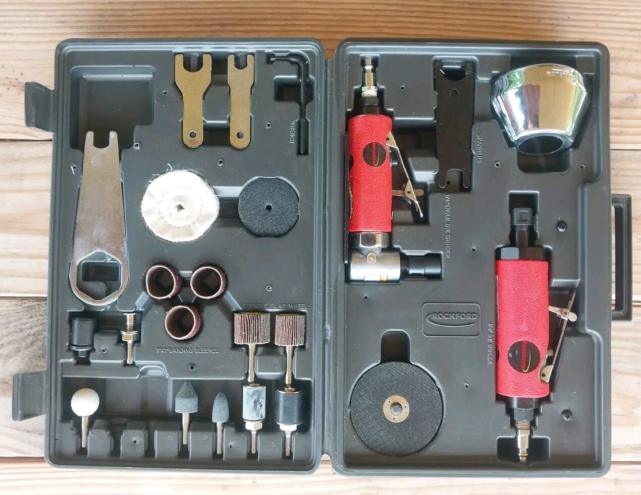 Rockford Air Tool Kit 1/4" Die Grinder Engle Die Grinder, Accessories