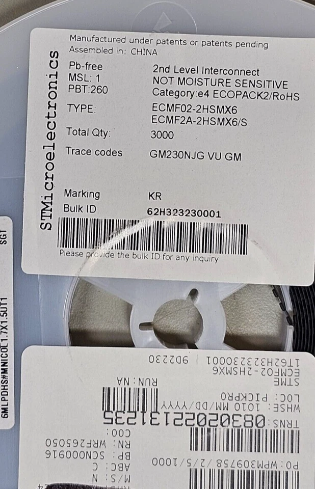 3000PCS STM ECMF02-2HSMX6 ESD Filters Common Mode Chokes for USB 3.0, 2CH - Image 3 of 4