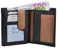 GeldböRse Nappa-Leder KombiböRse Schwarz/Tan