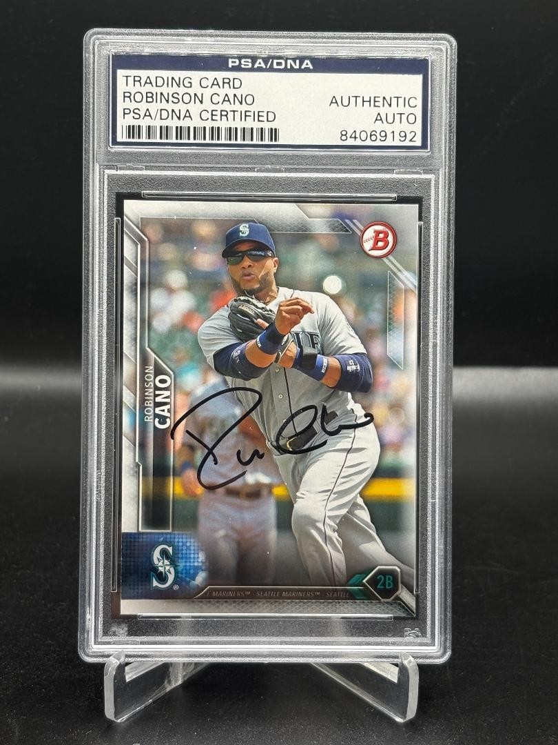 Robinson Cano 2016 Bowman Signed Card Autograph PSA DNA Yankees Mariners