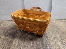 Longaberger Hanging Wall Basket w Leather Handle 1998