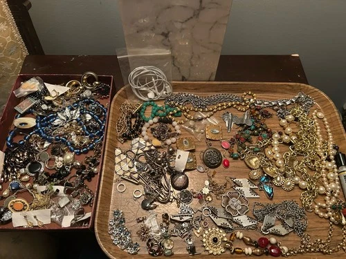 Grandma Core Costume Jewelry Junk Draw Lot Clean Out From New York City 925 & GF