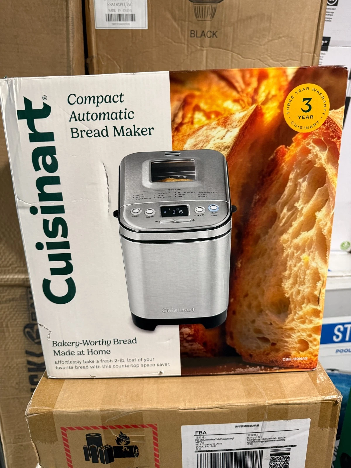 Cuisinart Compact Automatic Bread Maker Machine, Stainless CBK-110NAS
Opens in a new window or tab