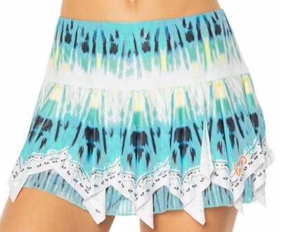 Lucky In Love Size M Peace Out Trippy Hippy Scarf Tennis Skirt Skort Shorts EUC