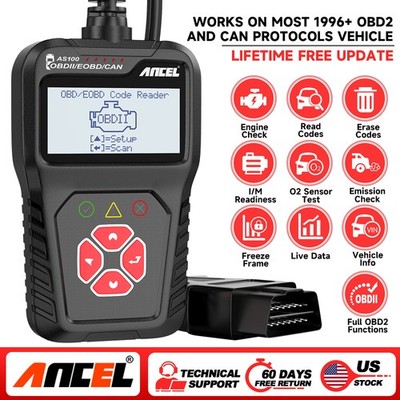 ANCEL Auto As100 Fault Code Reader OBD2 Scanner Car Engine Diagnostic Tool