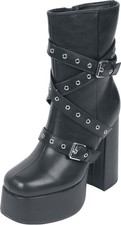 KOI Stiefel Damen Altmeri Heeled Plattform Boots schwarz