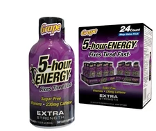 5-hour ENERGY Shot, Extra Strength, Grape (1.93 oz., 24 pk.) Sugar Free Five Hr.