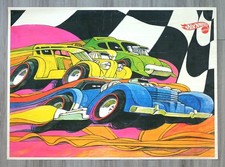 1970 Mattel Hot Wheels Redline Advertising Vintage Poster
