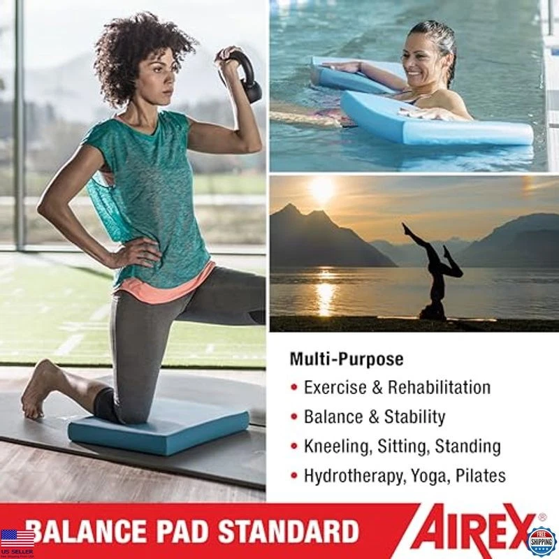 Almohadilla de equilibrio de espuma azul AIREX - antideslizante, impermeable, a prueba de desgarros para yoga/entrenamiento Foto 3 de 4