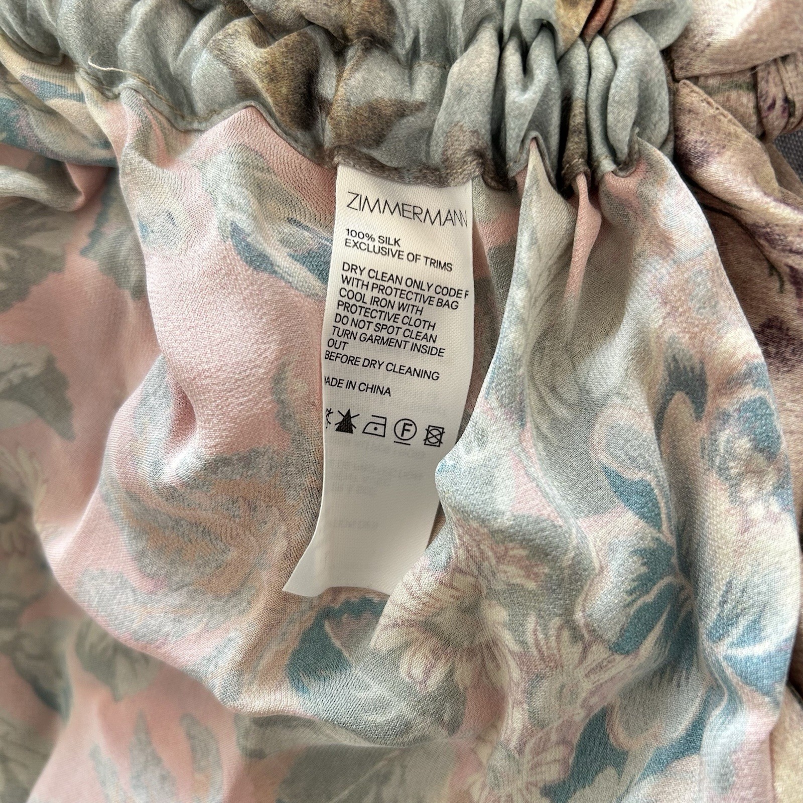 Zimmermann Unbridled Elixir Dress Size 3 AU 14/US 10 Silk Wrap Mini Pastel EUC