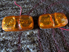 Vintage Pair Orange Signal Stat 9007 Marker Lights Canned Ham Travel Trailer Vintage Pair Orange Signal Stat 9007 Marker Lights Canned Ham Travel Trailer