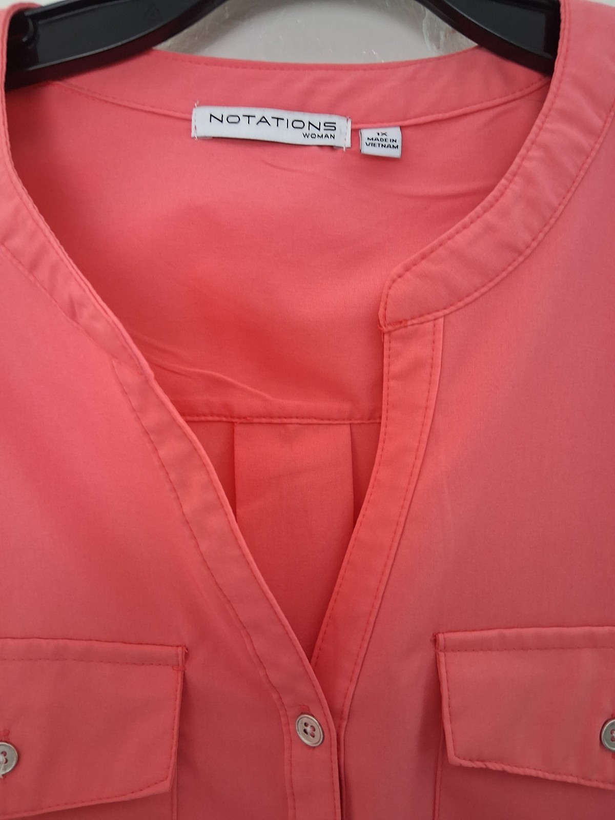 Notations Button Front Lightweight  Blouse Womens… - image 3