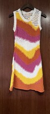 - Moving Sale - Marni Wavy Knit Retro Pink Orange Mini Cocktail Dress 38 2