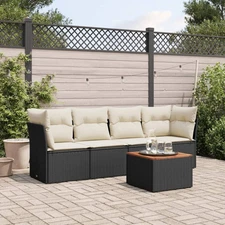 Garden Sofa Set Black Poly Rattan Large Modular Garden Sofa Set