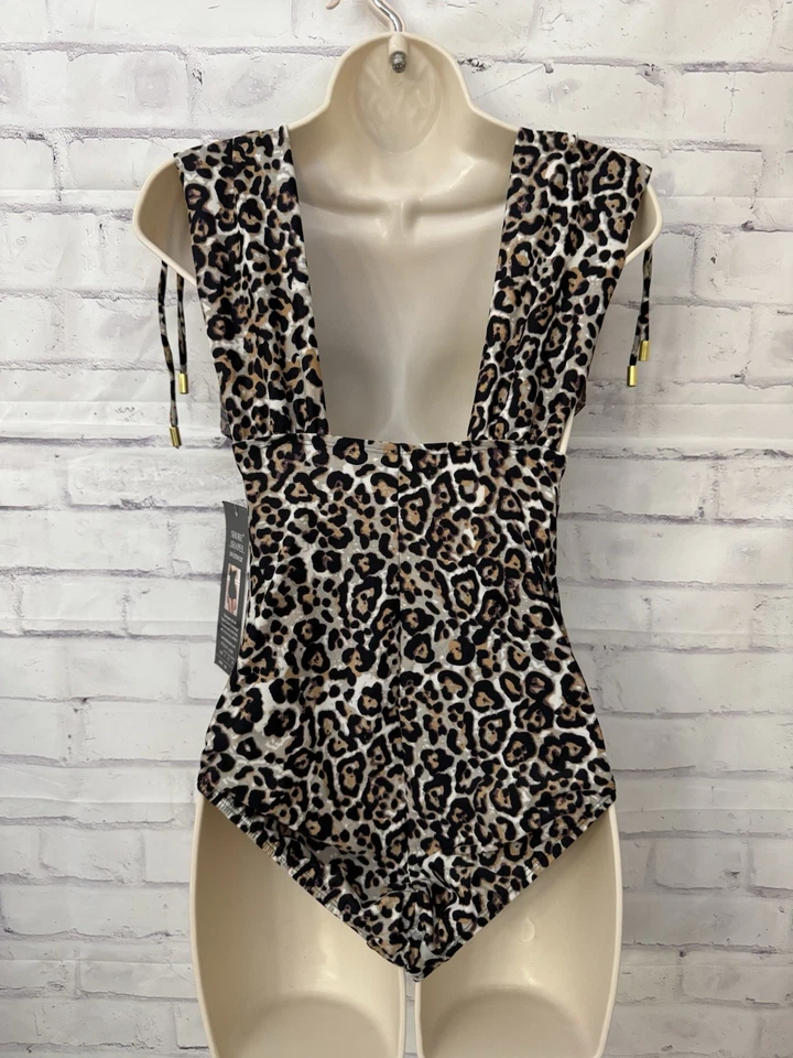 Traje de baño Shore Shapes talla 8 adelgazante leopardo un precio forrado traje de baño nuevo Foto 3 de 4