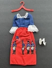 Vintage 1976 Barbie BEST BUY BICENTENNIAL DRESS #9158 Chunky Shoes Hanger EXC