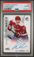 Jakub Vrana 2016 Sp Authentic Future Watch Auto #184 Rookie Card PSA 10 Capitals