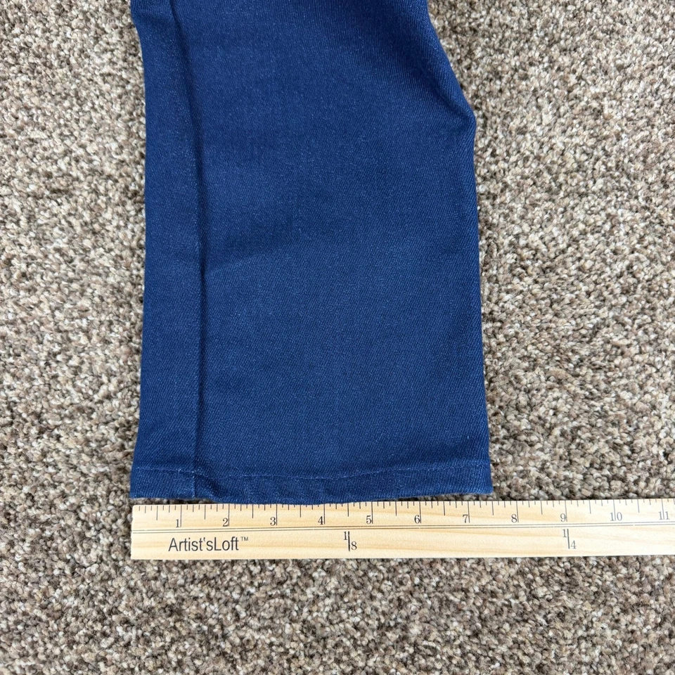 Vintage Wrangler High Waisted Jeans Indigo Blue Straight Leg Made in USA 14x29 - Image 3 of 4