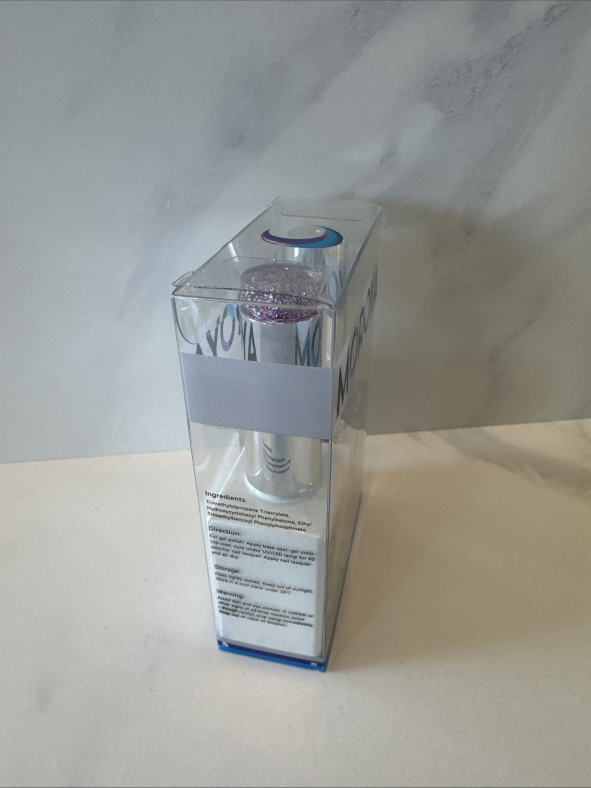 MOROYA Soak Off Gel Polish & Matching Nail Lacquer Purple Sparkle AG42 0.5oz. ea