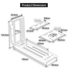 Vertical GPU Mount Bracket 2 Slots Graphics Card Holder with Hardware eGPU Dock