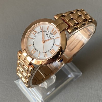 Ladies Rotary MOP rose gold Designer Watch Serviced NOS LB00673/41
