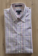 GANT Langarm Hemd Gr. M, 39/40, Urban Fit, Kästchenmuster Braun, Orange, Pink