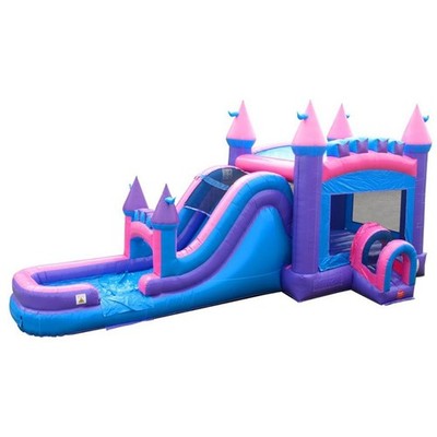Inflatable Bounce House Water Slide Commercial Pink Blow Up Combo With Blower