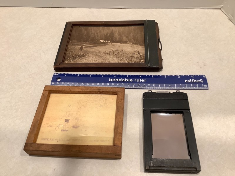 Antique negative plate block frames, set of 3