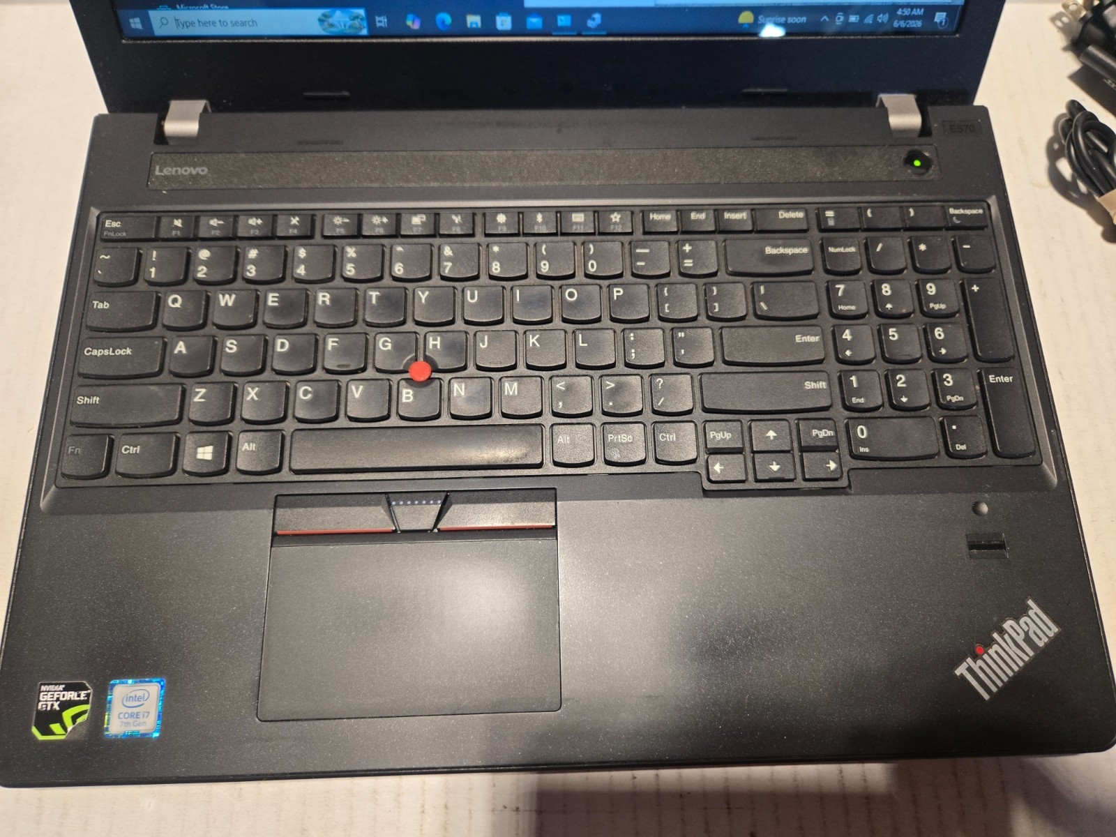 Lenovo ThinkPad E570, 15.6-Inch Laptop, with Intel Core i7 7th Gen., Windows 10 Home