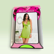 Music Legs Neon Green Body Stockings One Size Regular Women's Style 56122