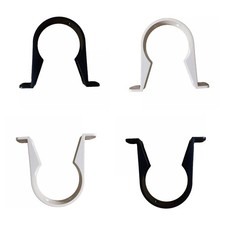 Rainwater Pipe Clip House Drainpipe Down Bracket 68mm Half Round PVC Plastic UK