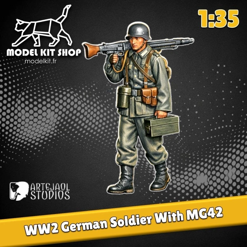 1/35] Soldat en résine Soldat allemand WWII en résine (non assemblé et