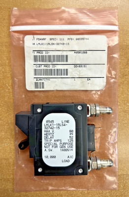 Airpax LMLK1-1RLS4-32742-15 Breaker 80V 125 Trip Amps 52 Delay *New in Bag*
