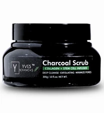 Charcoal Collagen Body Scrub With Stem Cells Niacinamide - Firm Rejuvenate 10 Oz