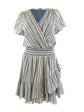 MICHAEL Michael Kors Women's Short Sleeve Wrap Dress (XL, Dark Chambrey)